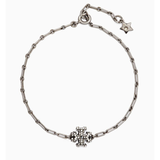 Tory Burch Kira Crystal Pave Logo Pendant Necklace